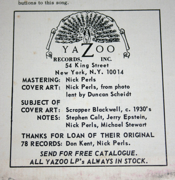 Scrapper Blackwell ~ The Virtuoso Guitar Of Scrapper Blackwell (Vinyl) - Djungel & Jazz