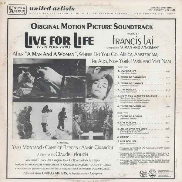 Francis Lai ~ Live For Life = Vivre Pour Vivre (Original Motion Picture Soundtrack) (Vinyl) - Djungel & Jazz