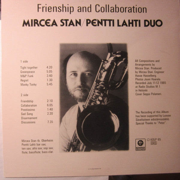 Mircea Stan & Pentti Lahti Duo ~ Friendship And Collaboration (Vinyl) - Djungel & Jazz