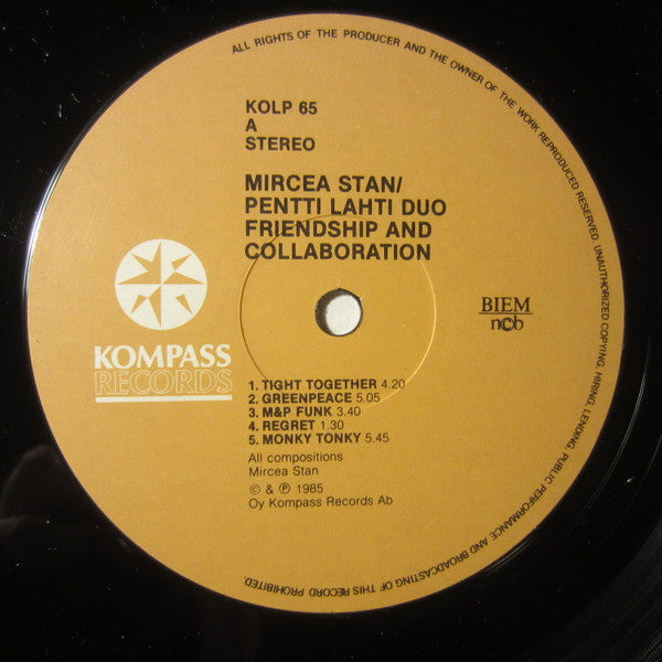 Mircea Stan & Pentti Lahti Duo ~ Friendship And Collaboration (Vinyl) - Djungel & Jazz