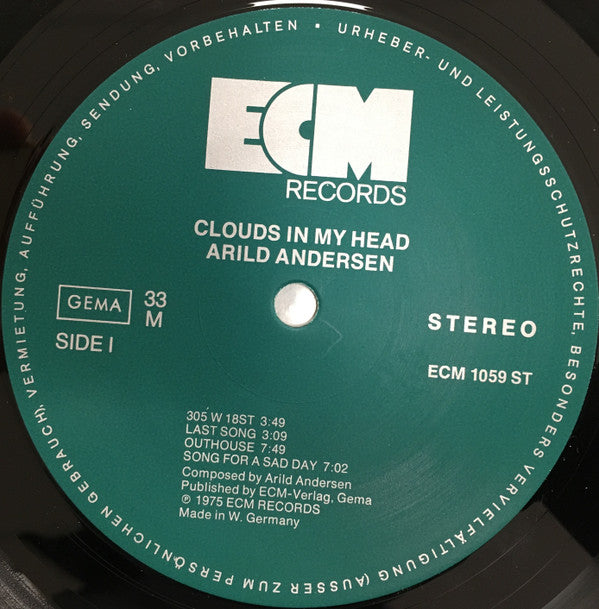 Arild Andersen ~ Clouds In My Head (Vinyl) - Djungel & Jazz