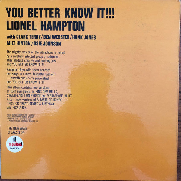 Lionel Hampton : You Better Know It!!! (LP, Album, Mono, Gat)