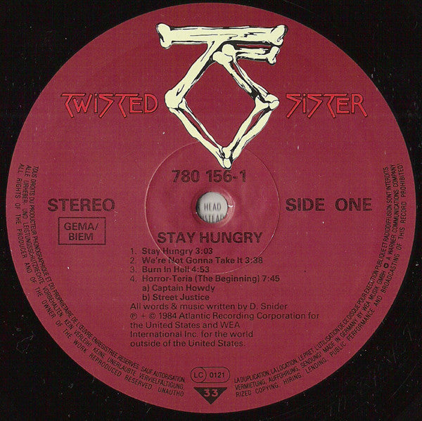 Twisted Sister : Stay Hungry (LP, Album)