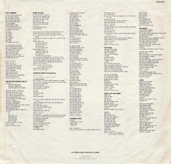 Twisted Sister : Stay Hungry (LP, Album)