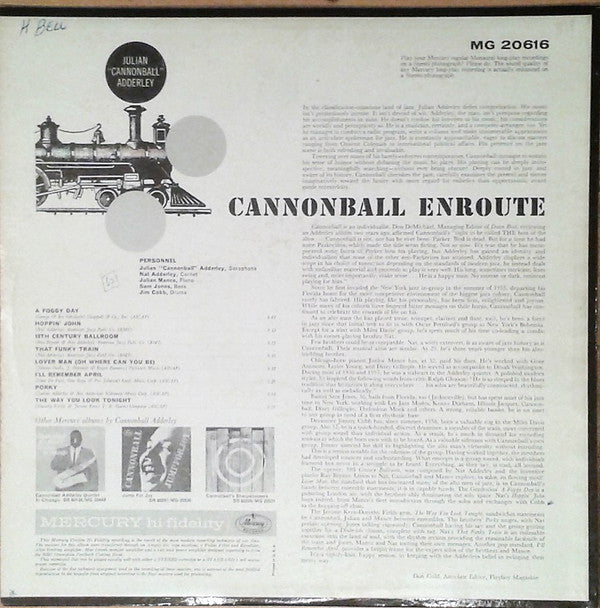 Julian "Cannonball" Adderley* : Cannonball Enroute (LP, Album, Mono)