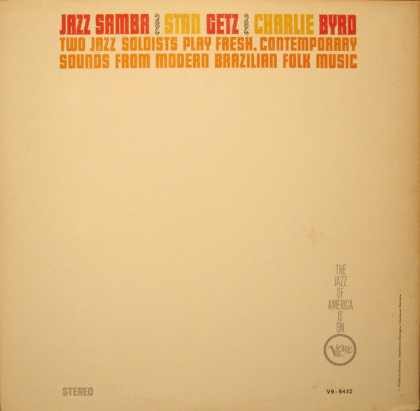 Stan Getz / Charlie Byrd : Jazz Samba (LP, Album, Gat)