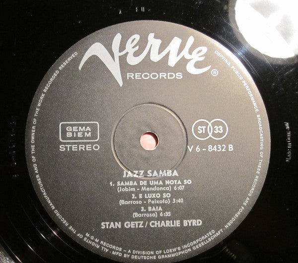 Stan Getz / Charlie Byrd : Jazz Samba (LP, Album, Gat)