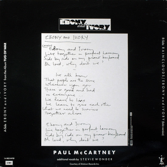 Paul McCartney ~ Ebony And Ivory (Vinyl) - Djungel & Jazz