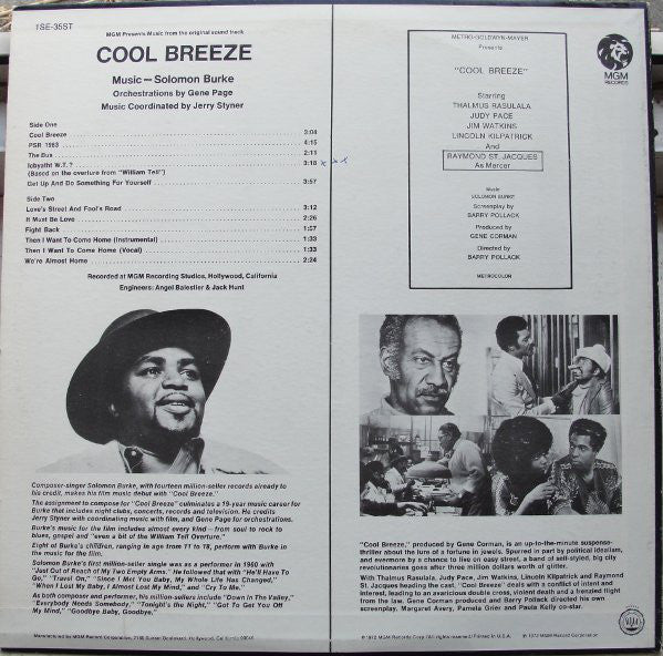 Solomon Burke ~ Cool Breeze (Vinyl) - Djungel & Jazz