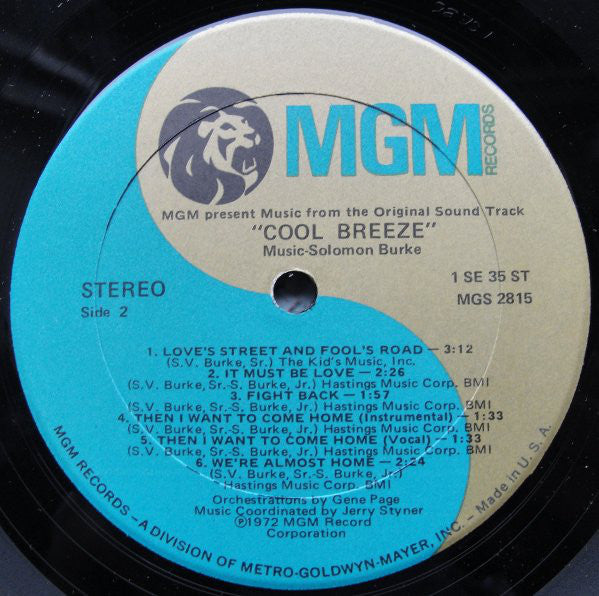 Solomon Burke ~ Cool Breeze (Vinyl) - Djungel & Jazz