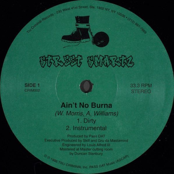 Street Smartz ~ Ain't No Burna (Vinyl) - Djungel & Jazz