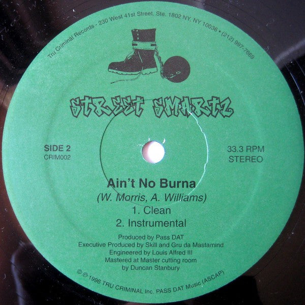 Street Smartz ~ Ain't No Burna (Vinyl) - Djungel & Jazz