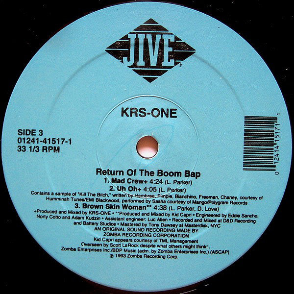 KRS-ONE : Return Of The Boom Bap (2xLP, Album)