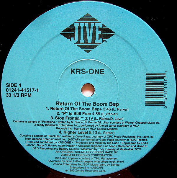 KRS-ONE ~ Return Of The Boom Bap (Vinyl) - Djungel & Jazz