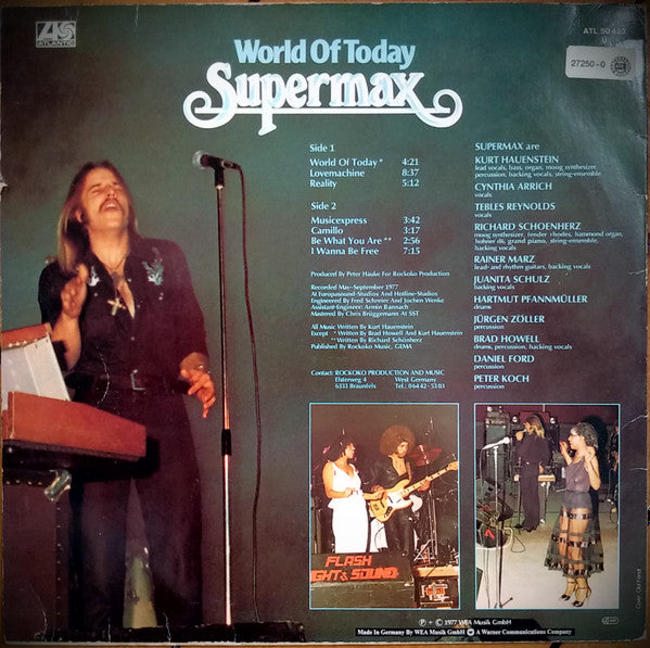 Supermax : World Of Today (LP, Album, Tra)