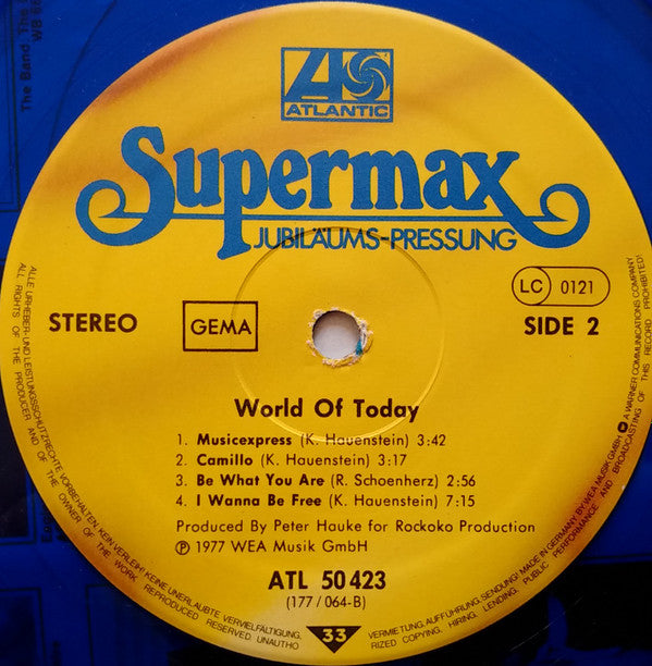 Supermax : World Of Today (LP, Album, Tra)