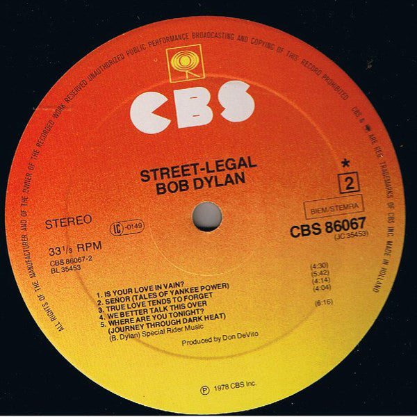 Bob Dylan ~ Street-Legal (Vinyl) - Djungel & Jazz