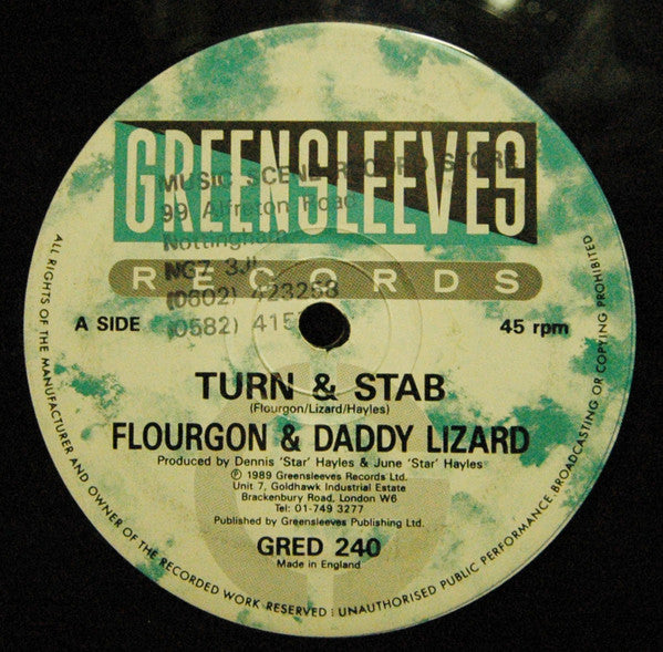 Flourgon & Daddy Lizard : Turn And Stab (12", Single)