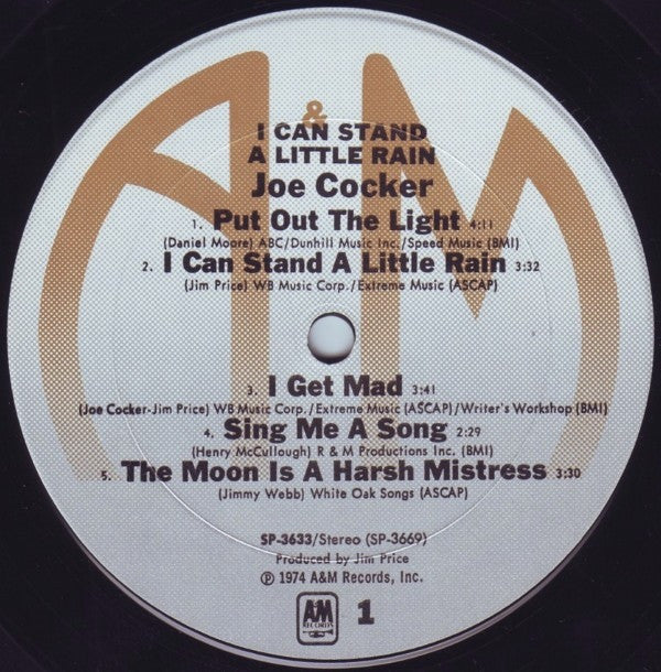 Joe Cocker ~ I Can Stand A Little Rain (Vinyl) - Djungel & Jazz