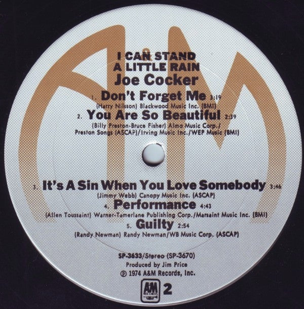 Joe Cocker ~ I Can Stand A Little Rain (Vinyl) - Djungel & Jazz