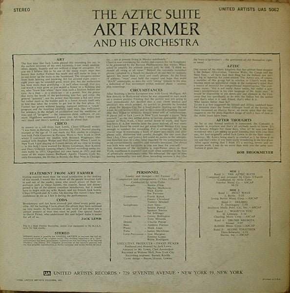 Art Farmer And His Orchestra ~ The Aztec Suite (Vinyl) - Djungel & Jazz