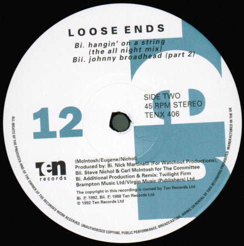 Loose Ends ~ Hangin' On A String (Frankie Knuckles Remix) (Vinyl) - Djungel & Jazz
