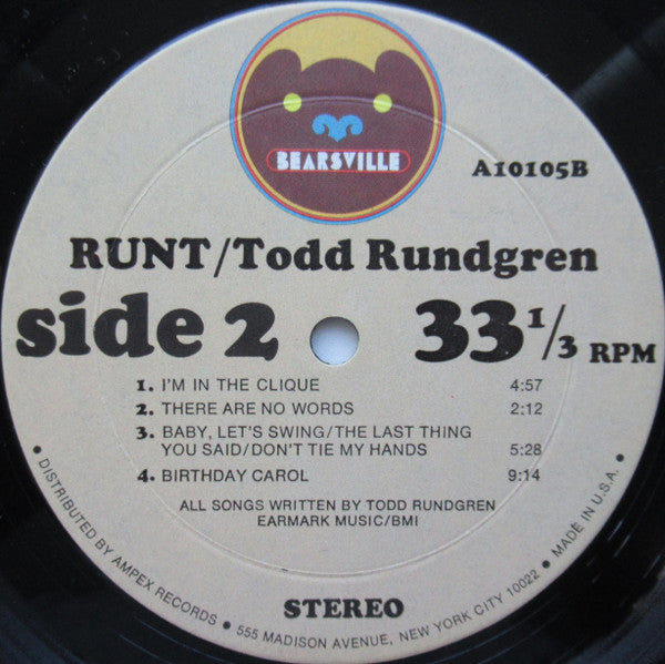 Todd Rundgren ~ Runt (Vinyl) - Djungel & Jazz