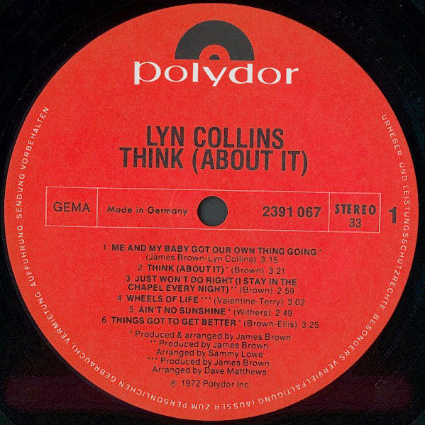 Lyn Collins ~ Think (About It) (Vinyl) - Djungel & Jazz