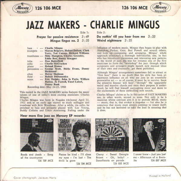 Charles Mingus ~ Jazz Makers (Vinyl) - Djungel & Jazz