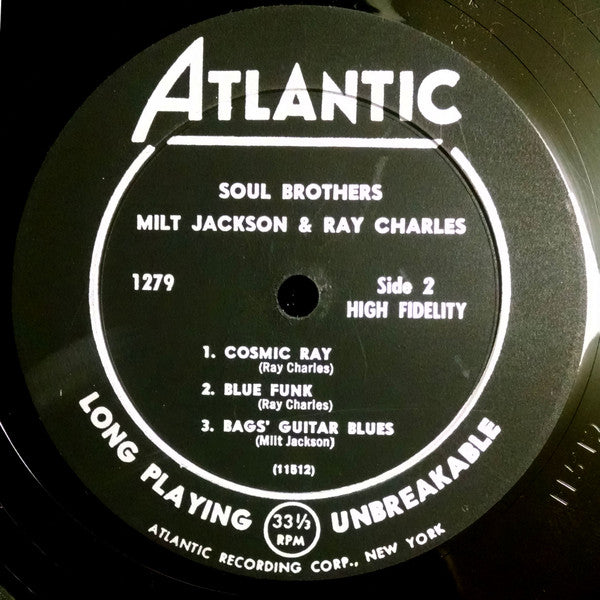 Milt Jackson & Ray Charles : Soul Brothers (LP, Album, Mono)