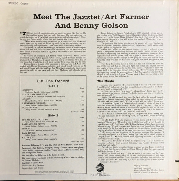 Art Farmer - Benny Golson ~ Meet The Jazztet (Vinyl) - Djungel & Jazz