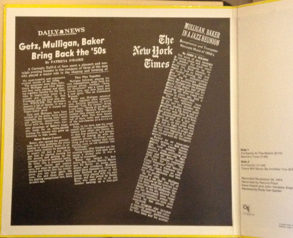Gerry Mulligan / Chet Baker ~ Carnegie Hall Concert Volume 2 (Vinyl) - Djungel & Jazz