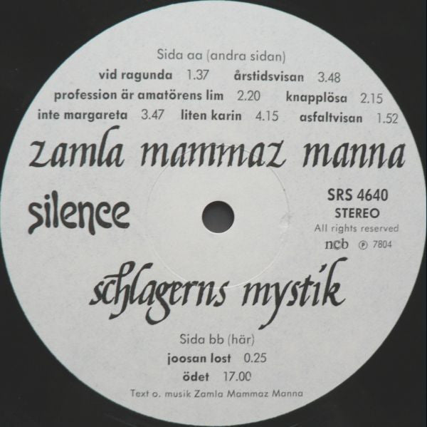 Zamla Mammaz Manna : Schlagerns Mystik / För Äldre Nybegynnare (2xLP, Album)