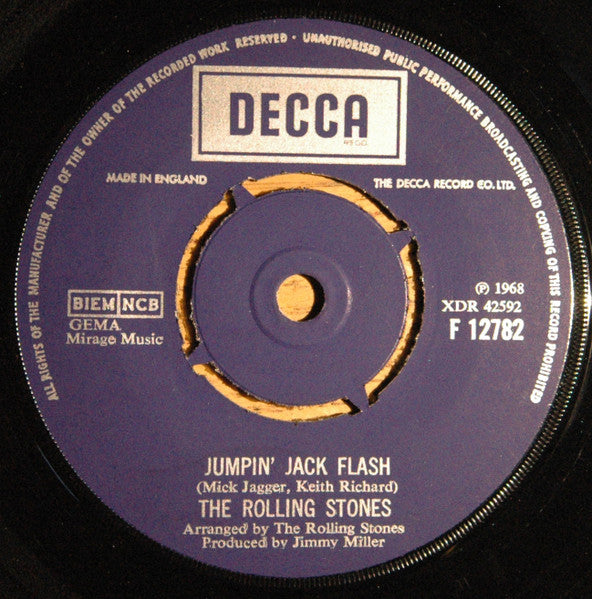 The Rolling Stones ~ Jumpin' Jack Flash / Child Of The Moon (Vinyl) - Djungel & Jazz