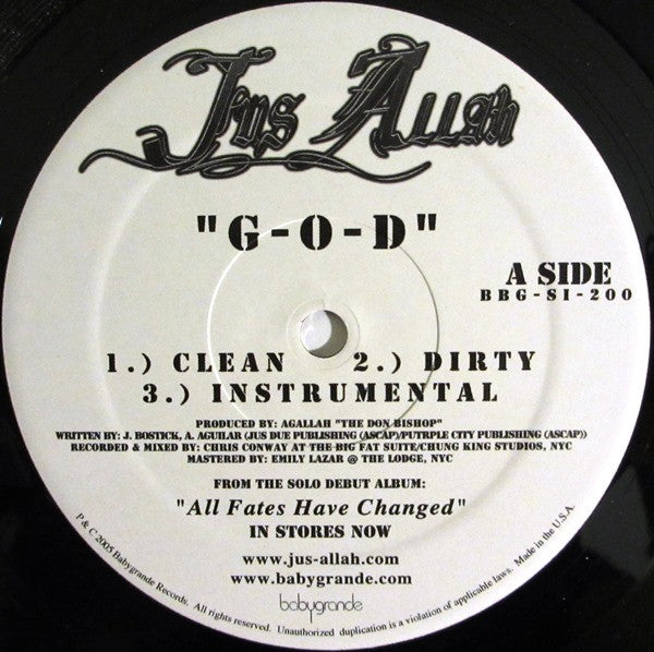 Jus Allah ~ G-O-D / Supreme (Vinyl) - Djungel & Jazz