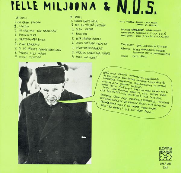 Pelle Miljoona & N.U.S. : Pelle Miljoona & N.U.S. (LP, Album)