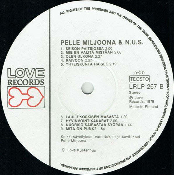 Pelle Miljoona & N.U.S. : Pelle Miljoona & N.U.S. (LP, Album)
