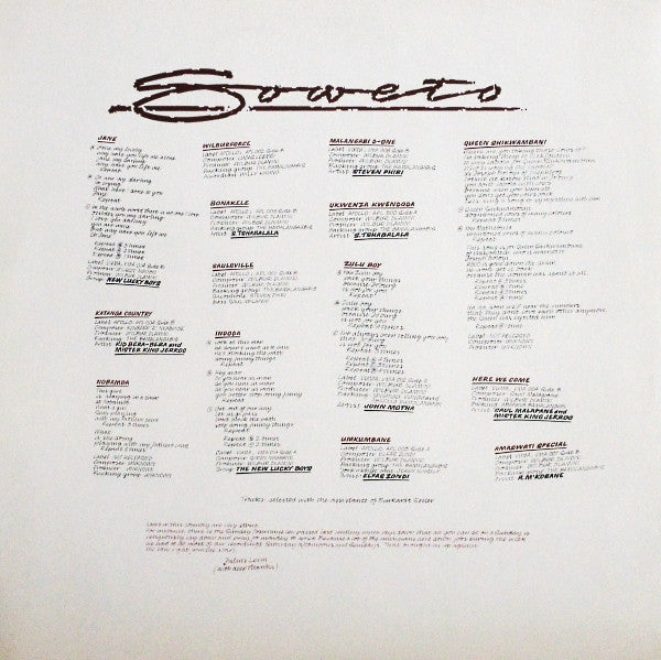 Various : Soweto (LP, Comp)