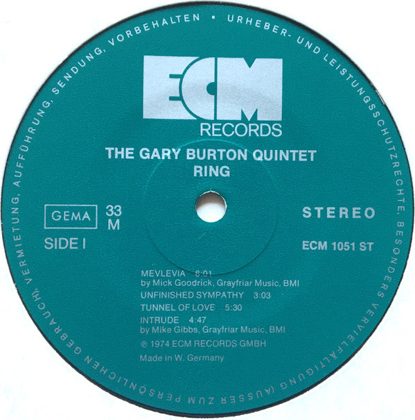 The Gary Burton Quintet With Eberhard Weber ~ Ring (Vinyl) - Djungel & Jazz