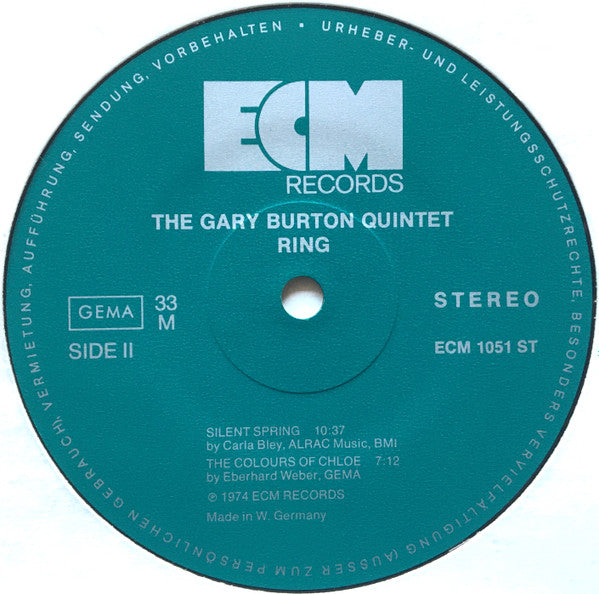 The Gary Burton Quintet With Eberhard Weber ~ Ring (Vinyl) - Djungel & Jazz