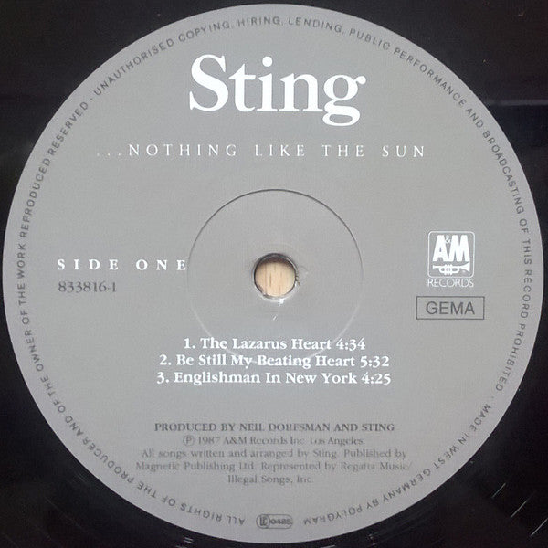 Sting ~ ...Nothing Like The Sun (Vinyl) - Djungel & Jazz