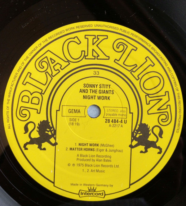 Sonny Stitt & The Giants ~ Night Work (Vinyl) - Djungel & Jazz