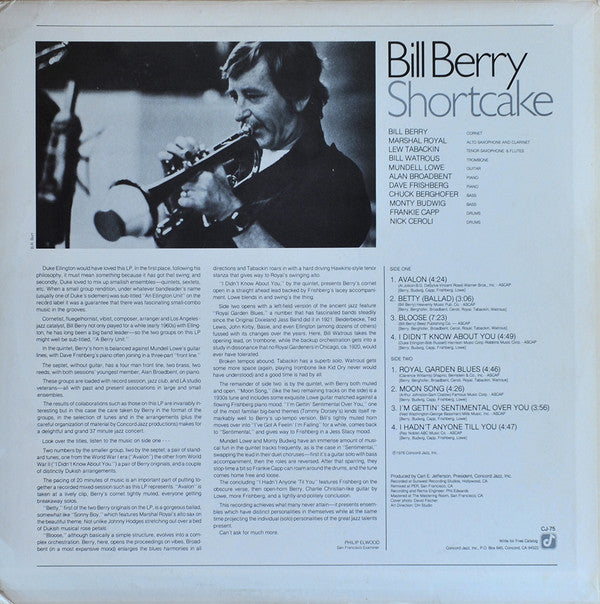 Bill Berry ~ Shortcake (Vinyl) - Djungel & Jazz