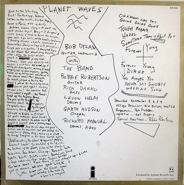 Bob Dylan ~ Planet Waves (Vinyl) - Djungel & Jazz