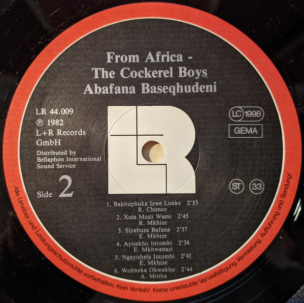 The Cockerel Boys From Africa Abafana Baseqhudeni : From Soweto - Mbube Jive & Soul (LP)