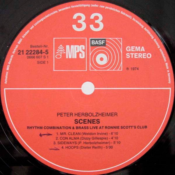 Peter Herbolzheimer, Rhythm Combination & Brass ~ Scenes (Live At Ronnie Scott&#039;s Club) (Vinyl) - Djungel & Jazz