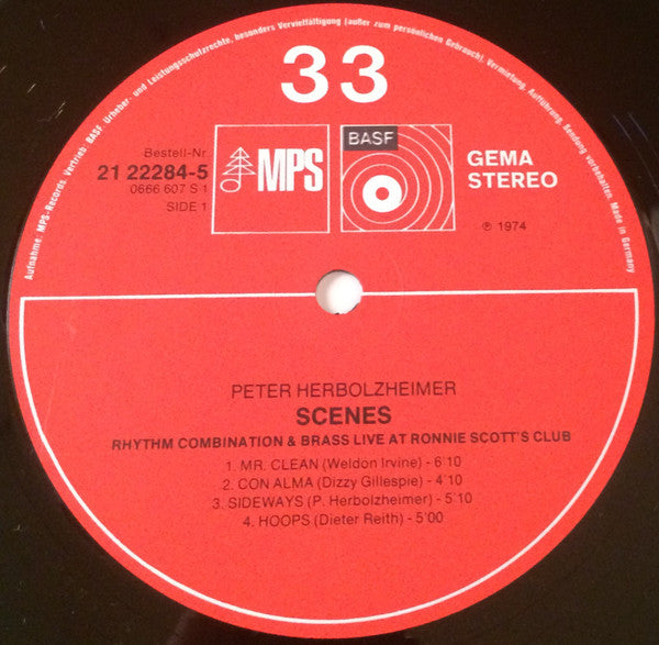 Peter Herbolzheimer, Rhythm Combination & Brass ~ Scenes (Live At Ronnie Scott&#039;s Club) (Vinyl) - Djungel & Jazz