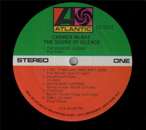 Carmen McRae ~ The Sound Of Silence (Vinyl) - Djungel & Jazz