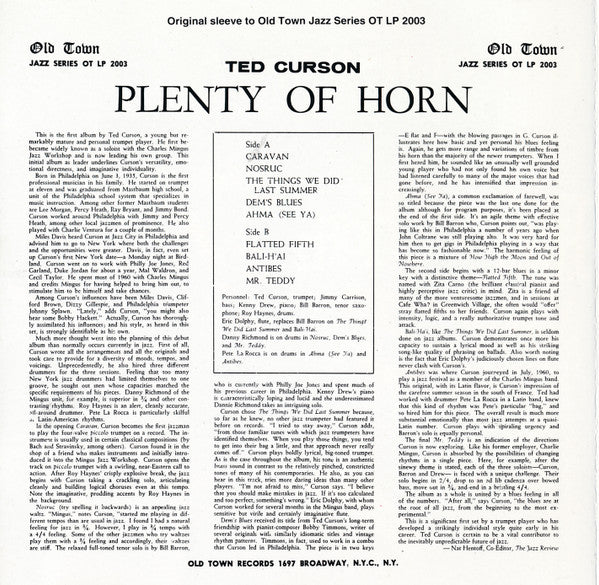 Ted Curson ~ Plenty Of Horn (Vinyl) - Djungel & Jazz