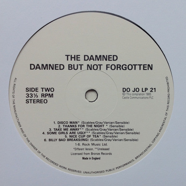 The Damned ~ Damned But Not Forgotten (Vinyl) - Djungel & Jazz